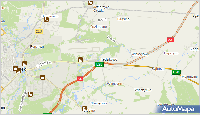 mapa Redzikowo, Redzikowo na mapie Targeo