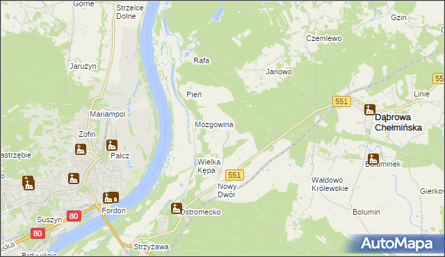 mapa Reptowo gmina Dąbrowa Chełmińska, Reptowo gmina Dąbrowa Chełmińska na mapie Targeo