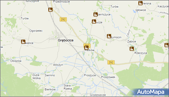 mapa Retków gmina Grębocice, Retków gmina Grębocice na mapie Targeo