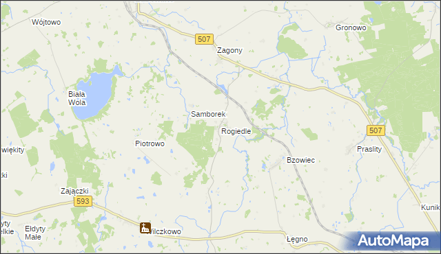 mapa Rogiedle, Rogiedle na mapie Targeo