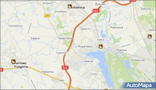 mapa Rogierówko, Rogierówko na mapie Targeo