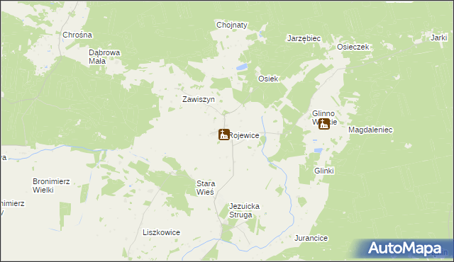 mapa Rojewice, Rojewice na mapie Targeo