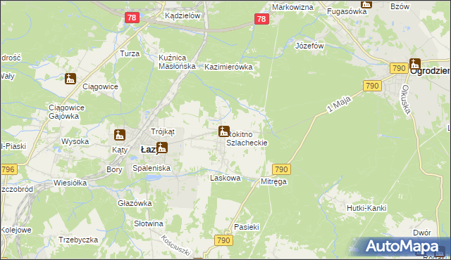 mapa Rokitno Szlacheckie, Rokitno Szlacheckie na mapie Targeo