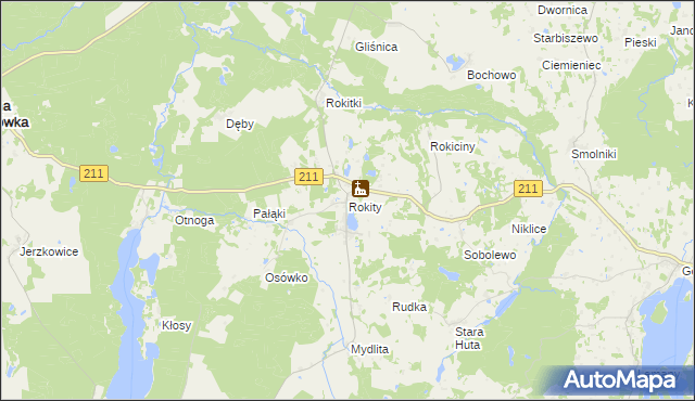mapa Rokity gmina Czarna Dąbrówka, Rokity gmina Czarna Dąbrówka na mapie Targeo