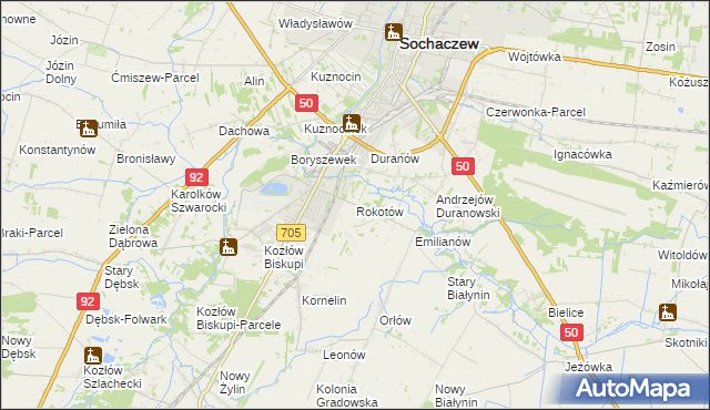mapa Rokotów, Rokotów na mapie Targeo