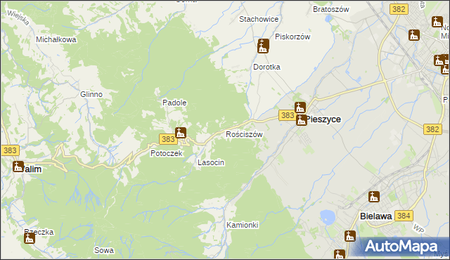 mapa Rościszów, Rościszów na mapie Targeo