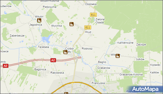 mapa Roskosz, Roskosz na mapie Targeo