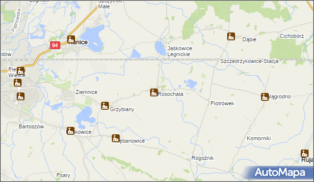 mapa Rosochata, Rosochata na mapie Targeo