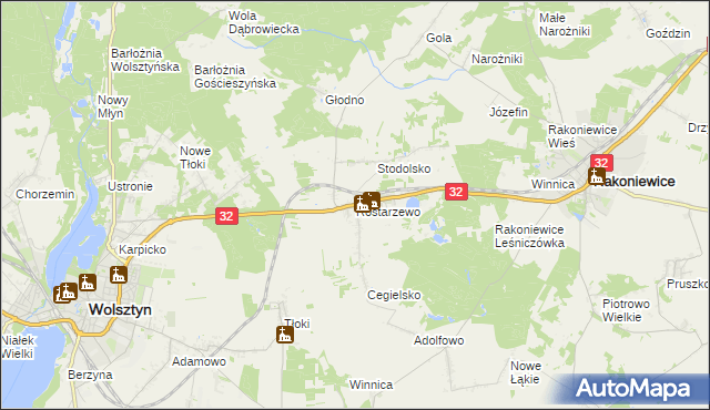 mapa Rostarzewo, Rostarzewo na mapie Targeo