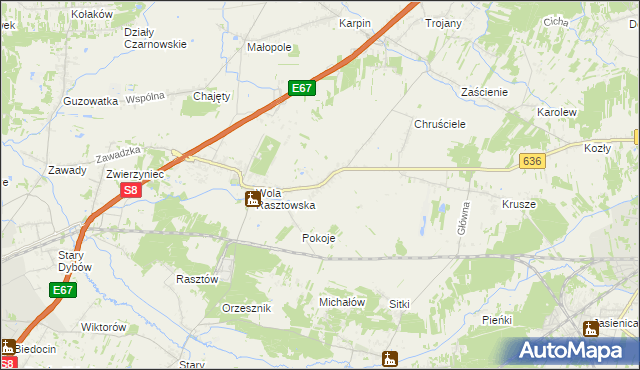 mapa Roszczep, Roszczep na mapie Targeo