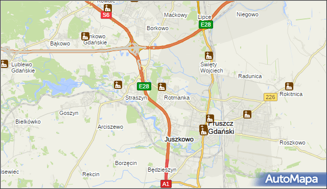 mapa Rotmanka, Rotmanka na mapie Targeo