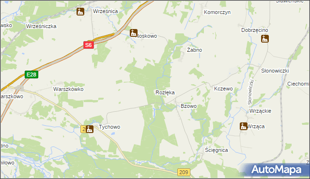 mapa Rozłęka, Rozłęka na mapie Targeo