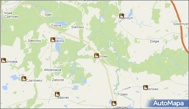 mapa Rożnowo gmina Banie, Rożnowo gmina Banie na mapie Targeo