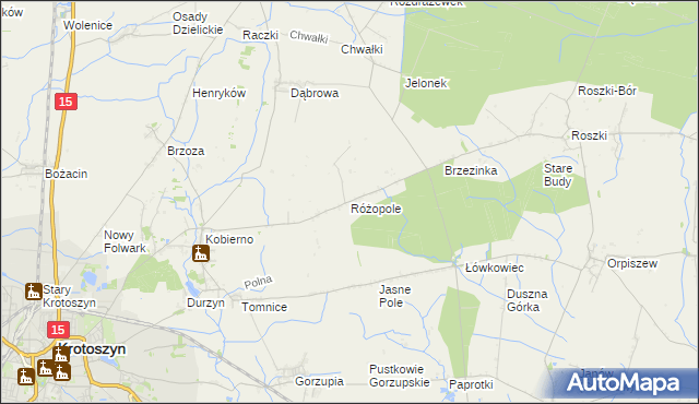 mapa Różopole, Różopole na mapie Targeo