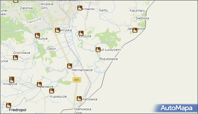 mapa Rożubowice, Rożubowice na mapie Targeo