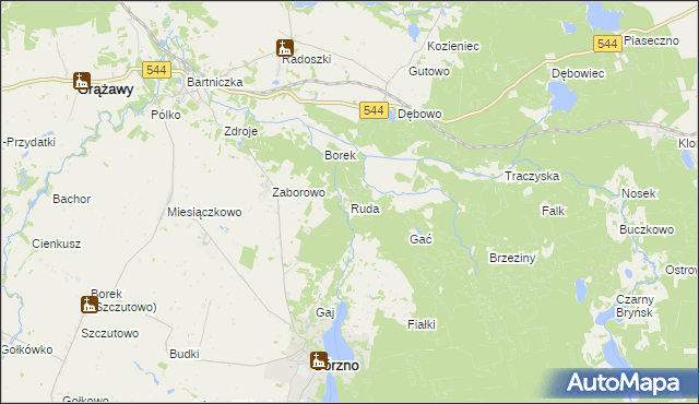 mapa Ruda gmina Górzno, Ruda gmina Górzno na mapie Targeo