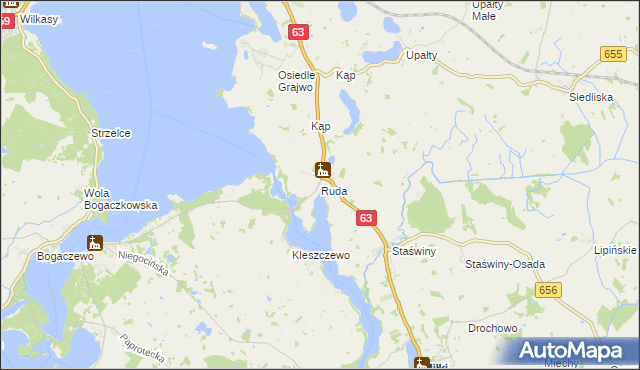 mapa Ruda gmina Miłki, Ruda gmina Miłki na mapie Targeo