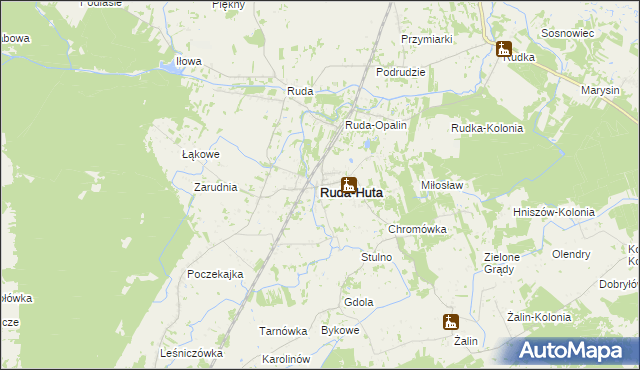 mapa Ruda-Huta, Ruda-Huta na mapie Targeo