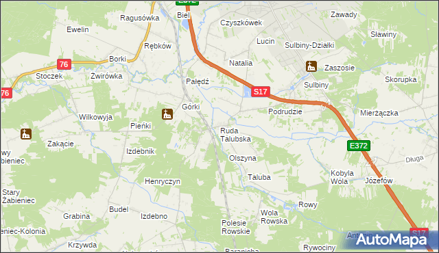 mapa Ruda Talubska, Ruda Talubska na mapie Targeo