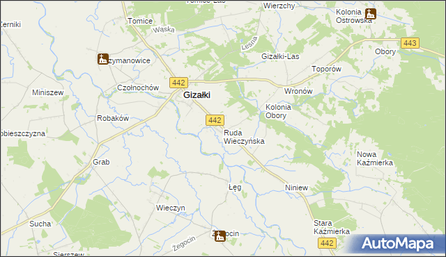 mapa Ruda Wieczyńska, Ruda Wieczyńska na mapie Targeo