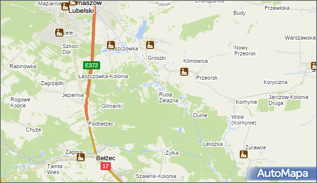 mapa Ruda Żelazna, Ruda Żelazna na mapie Targeo