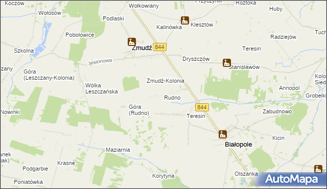 mapa Rudno gmina Żmudź, Rudno gmina Żmudź na mapie Targeo