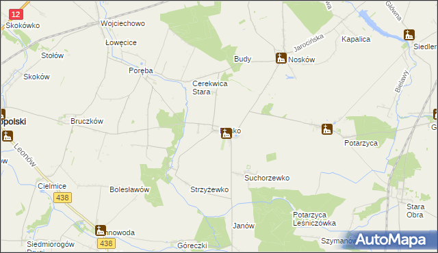 mapa Rusko gmina Jaraczewo, Rusko gmina Jaraczewo na mapie Targeo