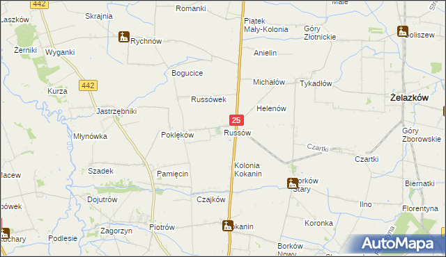 mapa Russów, Russów na mapie Targeo