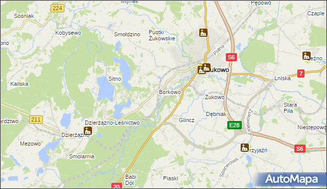 mapa Rutki gmina Żukowo, Rutki gmina Żukowo na mapie Targeo