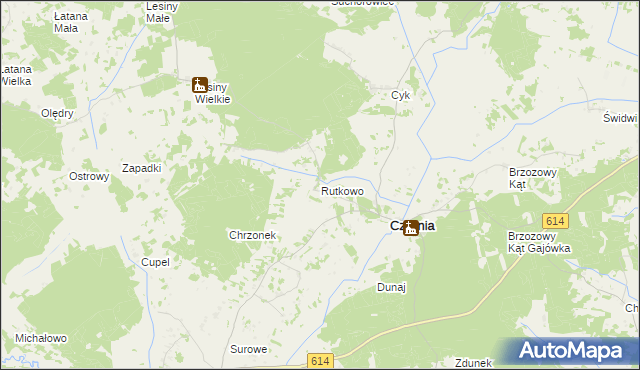 mapa Rutkowo gmina Czarnia, Rutkowo gmina Czarnia na mapie Targeo