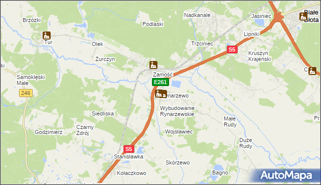 mapa Rynarzewo, Rynarzewo na mapie Targeo