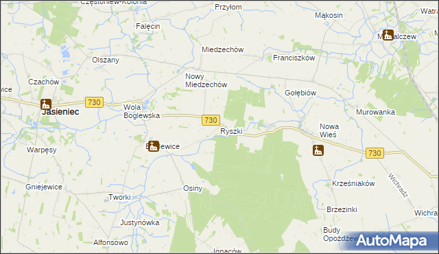 mapa Ryszki, Ryszki na mapie Targeo