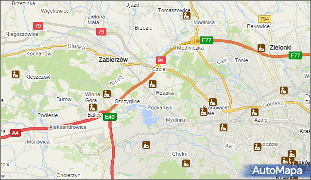 mapa Rząska, Rząska na mapie Targeo