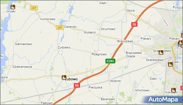 mapa Rzegnowo, Rzegnowo na mapie Targeo