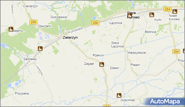 mapa Rzekcin, Rzekcin na mapie Targeo