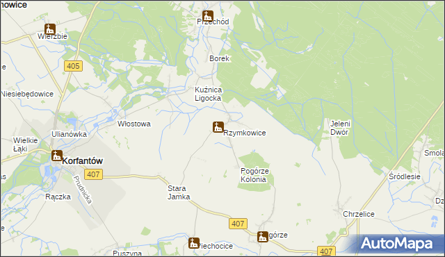 mapa Rzymkowice, Rzymkowice na mapie Targeo