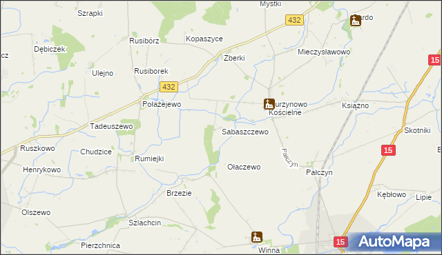 mapa Sabaszczewo, Sabaszczewo na mapie Targeo