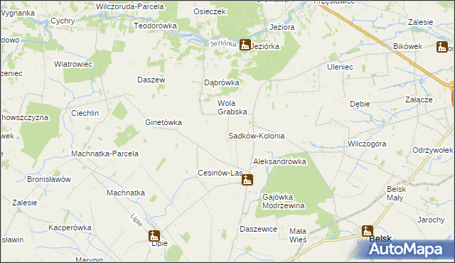 mapa Sadków-Kolonia, Sadków-Kolonia na mapie Targeo