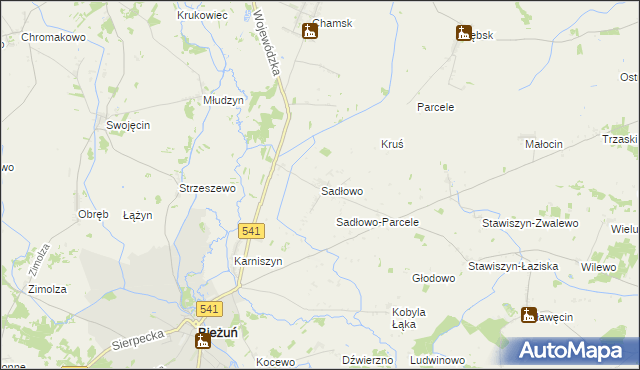 mapa Sadłowo gmina Bieżuń, Sadłowo gmina Bieżuń na mapie Targeo