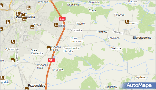 mapa Sadowie gmina Ostrów Wielkopolski, Sadowie gmina Ostrów Wielkopolski na mapie Targeo