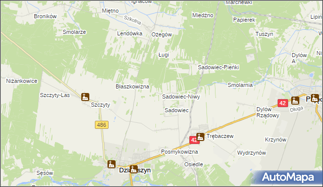 mapa Sadowiec-Niwy, Sadowiec-Niwy na mapie Targeo