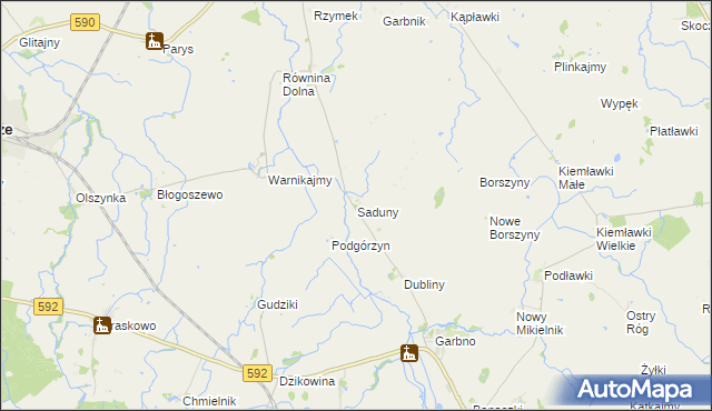 mapa Saduny, Saduny na mapie Targeo