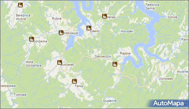 mapa Sakowczyk, Sakowczyk na mapie Targeo