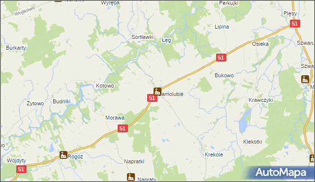 mapa Samolubie, Samolubie na mapie Targeo