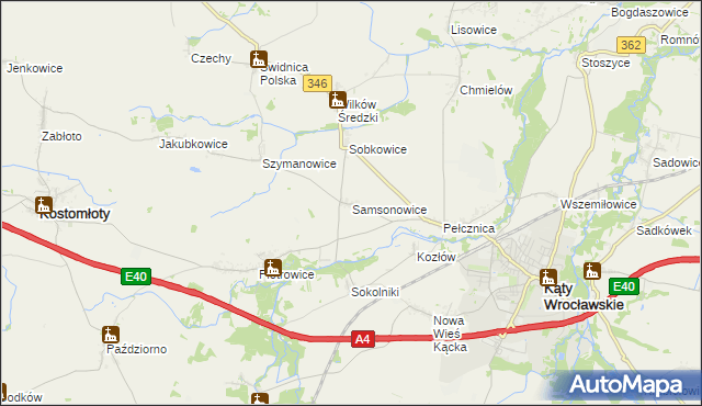 mapa Samsonowice, Samsonowice na mapie Targeo