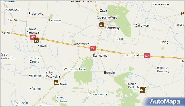mapa Samszyce, Samszyce na mapie Targeo