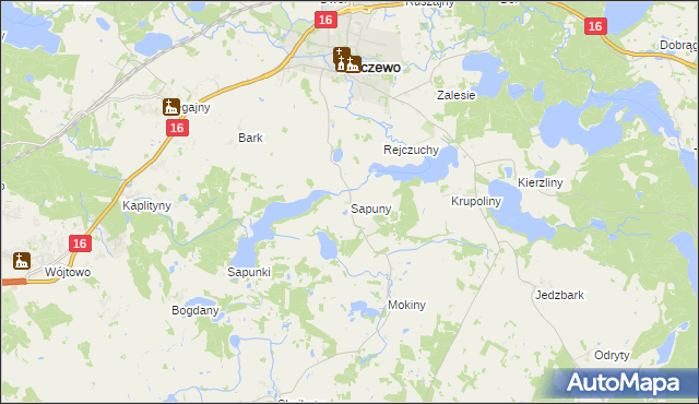 mapa Sapuny, Sapuny na mapie Targeo
