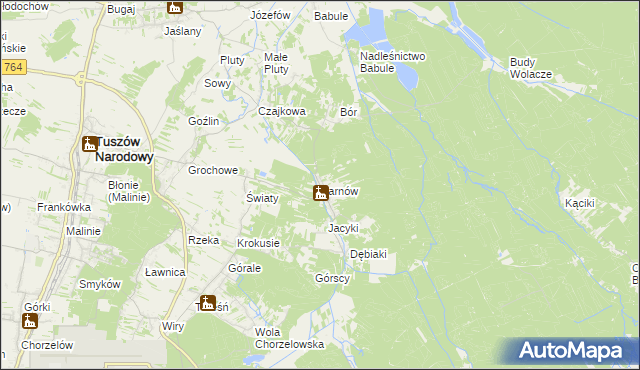 mapa Sarnów gmina Tuszów Narodowy, Sarnów gmina Tuszów Narodowy na mapie Targeo