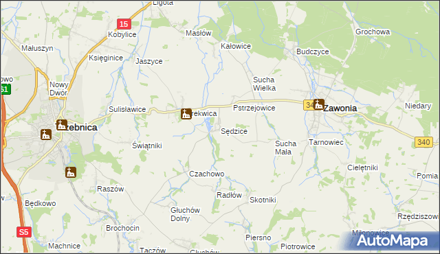 mapa Sędzice gmina Zawonia, Sędzice gmina Zawonia na mapie Targeo