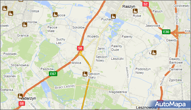 mapa Sękocin Nowy, Sękocin Nowy na mapie Targeo